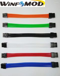 Bilgisayar Kabloları Winfmod PCI-E 8pin Kadından Erkek 6 2pin 18AWG PSU Uzatma Güç Kablosu/Kırmızı/Mavi/Siyah/Beyaz/Yeşil/Turuncu