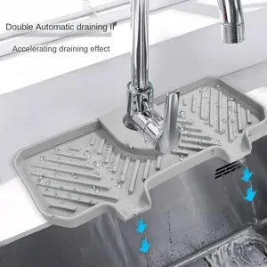 Mutfak musluk musluk silikon lavabo sıçrama koruyucusu su drene pedi kayma önleyici yumuşak banyo paspas