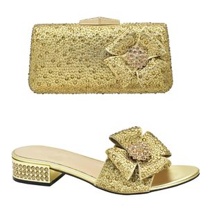 Italian Shoes and Bags Matching Set Decorated with Rhinestone Shoes for Women Designer Luxury Low Heels SlipOn Party Pumps 240130