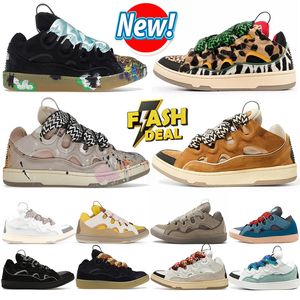 designer shoes Luxury Dress Shoes fashion Leather Curb Sneakers Pairs Men Women Lace-up Extraordinary Trainers Calfskin Rubber Classic Shoe