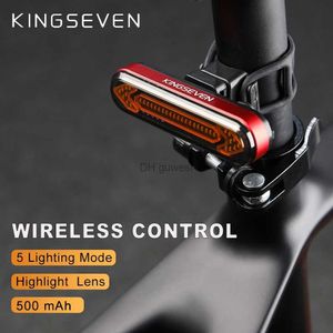 Other Lighting Accessories KINGSEVEN Bicycle Rear Lights Dela USB Rechargeable Warning Taillight Bike Wireless Remote Turn Signal LED Lantern Lighting YQ240205