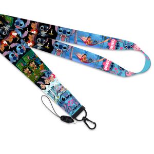 girls childhood movie film blue elf friends Keychain ID Credit Card Cover Pass Mobile Phone Charm Neck Straps Badge Holder Keyring Accessories
