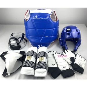 Taekwondo Protective Gear Thicken Competition Martial Arts Training Set Combat Protective Gear Actual Combat Equipment Full Set 240124