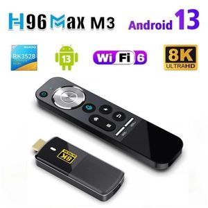 H96 Max M3 Smart TV Stick Android 13 RK3528 8K WIFI6 24G Voice Control BT Media Player MINI Dongle for IOS 240130