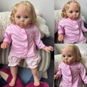 60CM Adelaide Reborn Doll Huge Baby Collectible Toddler Lifelike Soft Touch 3D Skin Visible Veins Collectible Art Handmade Doll 240131