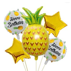 Украшение вечеринки Летние крутые фруктовые воздушные шары Набор ананасовых шариков Счастливые гавайские шарики