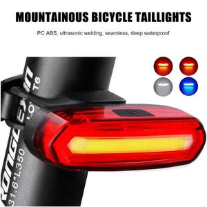 Other Lighting Accessories 1/2Pcs Bike Taillight Waterproof COB LED MTB Front Rear Light USB Rechargeable Night Cycling Bicycle Safety Warning Light YQ240205