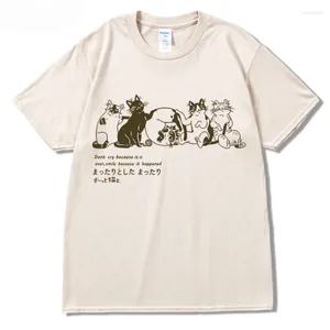 Homens camisetas Homens Camiseta Streetwear Japonês Harajuku Engraçado Fisher Cat T-shirt Algodão Verão 2024 Camisa dos Desenhos Animados Hip Hop Tops Tees Swag