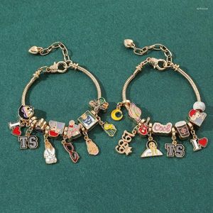Charme pulseiras multi-decoração pulseira de aço inoxidável para mulheres hip hop festa namoro luxo moda jóias presentes gota