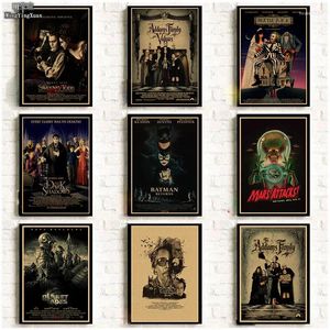 Resimler Klasik Tim Burton Film Koleksiyonu Poster Filmler Retro Kraft Paper Baskılar Duvar Sanat Çıkartma Resim Ev Odası Dekor Hediyesi