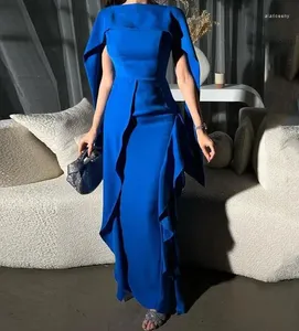 Günlük Elbiseler Kadınlar İçin Zarif Parti 2024 Sonbahar Kış Düğün Konuk Elbisesi Dantel Renk Mavi Uzun Kadın Giyim Kıyafetleri