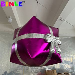 wholesale Shinning Giant Christmas Inflatable Gift Box Ornament Airblown Holiday Present For Advertising