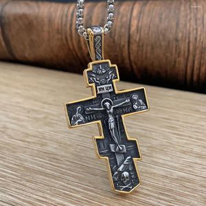 Ожерелья с подвесками, винтажное ожерелье с крестом Иисуса, мужская вера, христианский амулет, цепочка из нержавеющей стали, религиозные ювелирные изделия, подарок, оптовая продажа