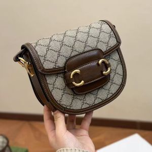 New Brand Leather Shoulder Messenger Bags Fashion Handmade Woman Bag Crossbody Luxurious Party Saddle shaped handbag with high-quality vintage wallet