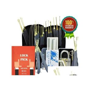 Locksmith Supplies Locksmith Supplies 24 Piece Goso Lock Picking Tool Practice Credit Card Pick Set With Transparent Padlock Drop Deli Dhra1