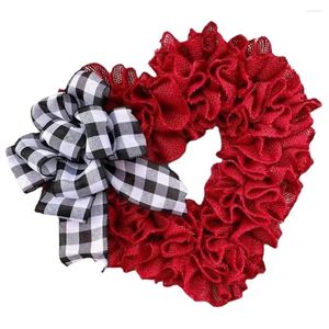 Dekoratif çiçekler kalp çelenk bayanlar hediyeler fikirler Noel dekorasyonları düğün sevgililer günü bez kalp şeklinde ön kapı