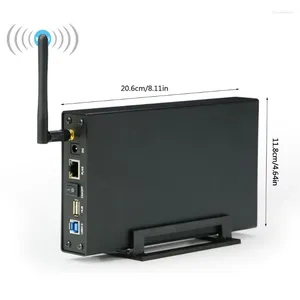 Портативный 3,5-дюймовый корпус для жесткого диска SSD, Wi-Fi-маршрутизатор USB3.0 Rj45 Ethernet NAS, сетевой потоковый сервер, чехол для хранения