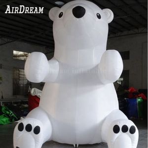 6mh 20ft toptan reklam, büyük beyaz şişme kutup ayısı dev şişme oyuncak ayı hayvan balonu Noel dekorasyonu için