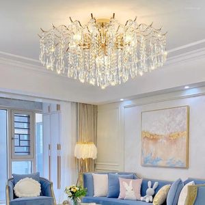 Lustres de cristal moderno luzes led lustre para sala estar decoração quarto lâmpada teto pendurado luminária decoração para casa luxo