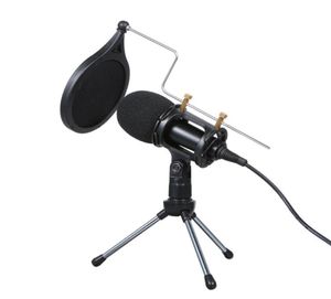 Kablolu Kondenser Mikrofon O 35mm Studio Mic Vokal Kayıt KTV Karaoke Mic Stand For PC Telefon Video Konferansı 6011296