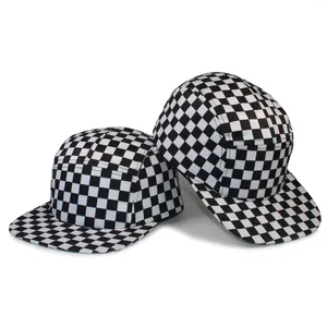 Шариковые кепки, регулируемая шляпа Snapback для мужчин и женщин, унисекс, бейсболка в клетку в стиле хип-хоп, шляпы для папы с плоскими полями