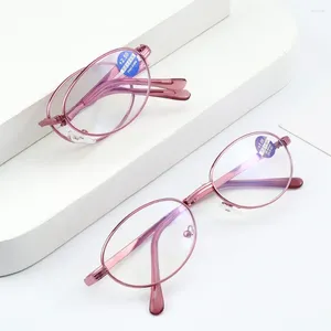 Солнцезащитные очки с футляром для очков, сверхлегкие портативные складные металлические очки для чтения с защитой от УФ-синих лучей, очки для пресбиопии