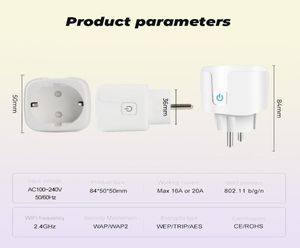 Power Energy Monitor 16a AB UK 10A ABD WiFi Akıllı Fiş Soket Adaptörü Akıllı Yaşam Uygulaması Ses Kontrolü Alexa Google Home3000206 ile Çalışır