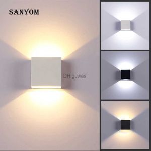 Gece Işıkları SanDiy Nordic Işık 12W Kübik Sconce Gece Lambası Ev Koridor Merdiven Mutfak Dekor Başucu Başucu Led Kapalı Aydınlatma 90-260V YQ240207