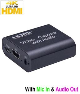 4K HD yakalama kartı O çıkış 4K 1080p USB 2.0 MIC. Out video yakalama cihazı oyunu kaydı canlı akış kutusu2741863