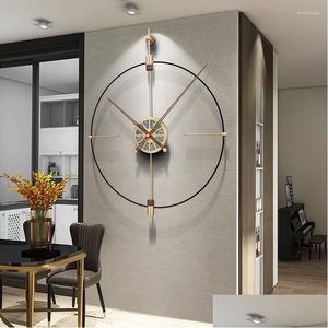 Relógios de parede Extra Grande Pendurado Sala de estar Digital Silencioso Relógio Incomum Moderno Elegante Horloge Murale Decorarion Drop Delivery Home Dhpm2