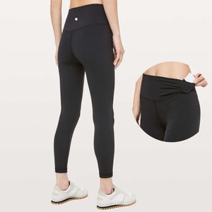 LL Damen-Yogahose, Leggings, hohe Taille, Trainingskleidung, schwarz, rosa, einfarbig, Laufen, Fitnessstudio, elastische Fitness, Dame, Outdoor-Sporthose, Prana-Yoga-Outfit