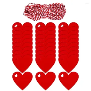 Parti Malzemeleri 100 PCS DIY Aşk Kalp Şeklinde Tag Kraft Kağıt Boş Kart Düğün Doğum Günü Tatil Kek Çiçek Hediyesi Özel Etiket