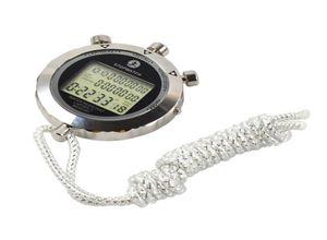 Таймеры Водонепроницаемый секундомер металлический ручной ЖК-хронограф часы с функцией будильника для плавания бега Football9612462