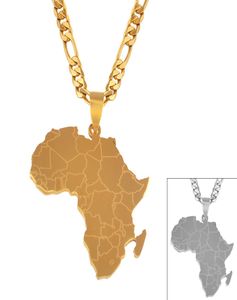 Anniyo Hiphop Style Africa Mappa Collane con ciondolo Gioielli color oro per donna Uomo Mappe africane Gioielli Regali 0438211029917