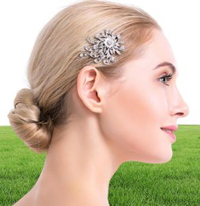 Saç tarakları kadınlar için gelin vintage çiçek desen rhinestones saç klipleri barrettes tiaras düğün mücevher aksesuarları jch1459586348