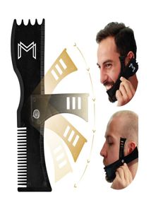 Регулируемый инструмент для формирования бороды с расческой и шаблоном для укладки Инструмент для создания линейки бороды Edger для мужчин с индивидуальностью2509929