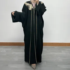 Abbigliamento etnico F383Abaya Dubai Donne musulmane di lusso Maniche a pipistrello Turchia Preghiera Abito modesto Hijab Caftano per donna Ramdan Kimono Robe