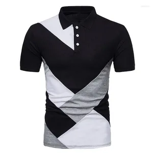 Men's Polos KB Men Polo Shirt Short Sleeve Contrast Color Clothing Summer Streetwear Casual Fashion Tops