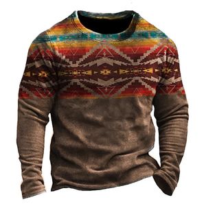 Moda bohemian çiçek 3d baskı tişörtleri erkek kadın retro retro gündelik uzun kollu tshirt büyük boy harajuku çocuk tees üst giyim 240130