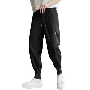 Erkekler Pantolon Erkekler Baggy Harem Elastik Yüksek Bel Drawstring Pantolon Sokak Spor Jogging Sweatpants Erkek Ayak Bileği Uzunluğu Pantalonlar