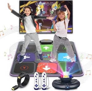 TV/PC Aile Spor Video Oyunu için Dans Mat Oyunu Anti-Slip Müzik Fitness Halı Kablosuz Çift Kontrolör Katlanır Dans Ped 240129