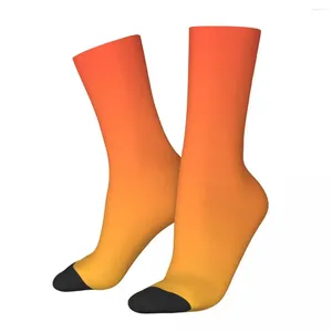 Erkek çorap modern modaya uygun soyut sarı turuncu düz renkli sanat erkek erkek kadınlar yaz çorapları hip hop