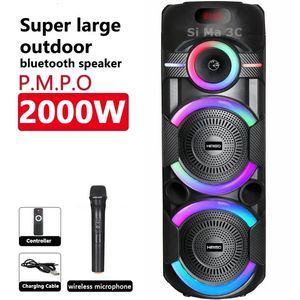 Power 2000w Caixa de Som Bluetooth Sers Çift 8inç Aile Partisi Karaoke Ses Kutusu FM Açık Subwoofer Ses Mikrofes 240126