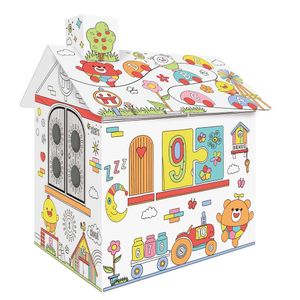 3D fai da te Graffiti House Toy Intimo per bambini Spogliatoio Puzzle sottomarino Educazione precoce Assemblaggio di giochi di società in cartone