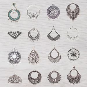 Ожерелья с подвесками, 5 шт., античное серебро, смешанные открытые этнические, мульти-большие нити, соединительные подвески для изготовления ожерелья своими руками, ювелирных изделий
