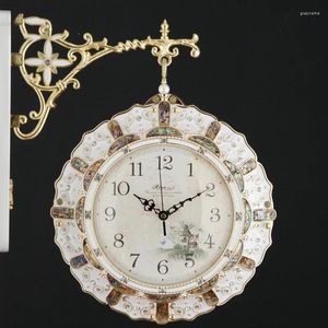 Duvar Saatleri Estetik Serin Saat Modern Çift Taraflı Sanat Sessiz Zarif Orijinal Şık Glamour Reloj De Pared Ev Tasarım