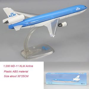 1 200 Ölçekli KLM MD11 MD-11 Havayolları ABS Plastik Uçak Modeli Oyuncak Uçak Uçak Modeli Toplama için Oyuncak 240131