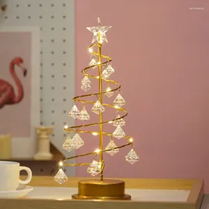 Masa lambaları LED Spiral Kristal Ağaç Drop Gece Lambası Dekoratif Işık Noel Ev Dekoru Hediyeler