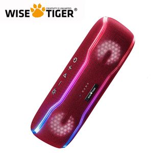 WISE TIGER Bluetooth Ser Outdoor IPX7 Waterproof Wireless with Colorful Flashing Lights 25W Super Bass 24H 240126