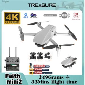 Dronlar C-Fly Faith Mini 2 4K Profesyonel Drone HD Kamera 249 Gram 3 Eksenli Gimbal Katlanabilir Quadcopter Fırçasız Motor RC DQ240213